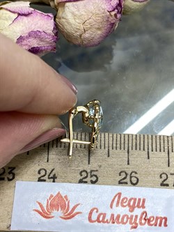 *Серьги Аквамарин цв Лимонное арт. 565с-031 вес 2,64 г - фото 101641