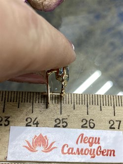 *Серьги Аквамарин цв Лимонное арт. 565с-031 вес 2,64 г - фото 101643