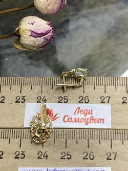 *Серьги Аквамарин цв Лимонное арт. 565с-031 вес 2,64 г - фото 101644