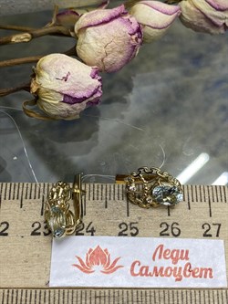 *Серьги Аквамарин цв Лимонное арт. 565с-031 вес 2,64 г - фото 101645