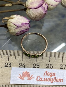 *Кольцо р.18,5 Хромдиопсид цв Красное арт. 594к-277 вес 1,46 г - фото 101854