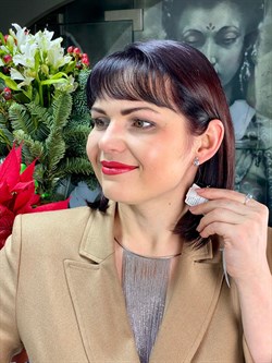 *Серьги Аквамарин цв Белое арт. 648с-768 вес 2,37 г - фото 101991 *Серьги Аквамарин цв Белое арт. 648с-768 вес 2,37 г - фото 101991