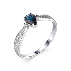 *Кольцо р.16 Сапфир цв Белое арт. 13410-202-232 (вес 1,81 г) - фото 104397