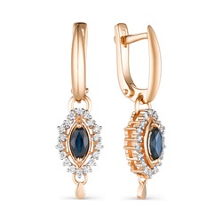 *Серьги Сапфир цв Красное арт. 23437-102-414 (вес 4,41 г) - фото 104399