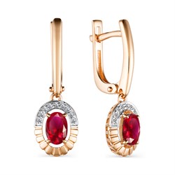 *Серьги Рубин цв Красное арт. 23480-103-637 (вес 3,55 г) - фото 104400