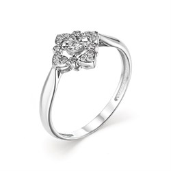 *Кольцо р.18 Белый бр цв Белое арт. 13250-200-143 вес 1,55 г - фото 104415