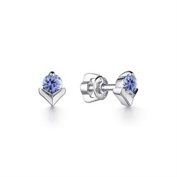 *Пусеты Танзанит цв Белое арт. 24188-204-355 (вес 1,43 г) - фото 104440