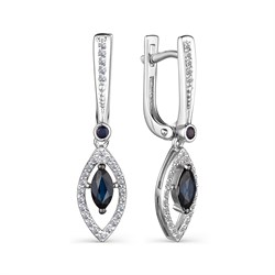 *Серьги Сапфир цв Белое арт. 23990-202-970 (вес 3,43 г) - фото 104461