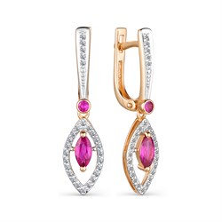 *Серьги Рубин цв Красное арт. 23990-103-789 (вес 3,35 г) - фото 104468