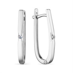 *Серьги цв Белое арт. 23684-200-614 (вес 2,72 г) - фото 106026