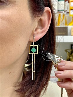 *Серьги Хризопраз цв Лимонное арт 2-308288-00-19-462 вес 7,32 г - фото 111553 *Серьги Хризопраз цв Лимонное арт 2-308288-00-19-462 вес 7,32 г - фото 111553