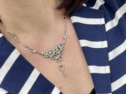 *Колье р.45 Белый Бр цв Белое арт 6-276-467 (вес 17,93 г) - фото 114672