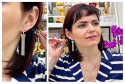 *Серьги Белый Бр цв Белое арт 2-107-262-738 вес 8,46 г - фото 114680