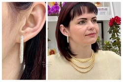 *Серьги Конго Белый Бр цв Лимонное арт 2-104-213-453 Вес 8,92 г - фото 114689