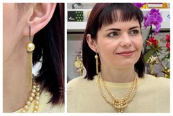 *Серьги Золотистый Жемчуг Морской д.11-11,5 цв Лимонное арт 2-107-301/1-22-550 вес 11,5 г - фото 114694 *Серьги Золотистый Жемчуг Морской д.11-11,5 цв Лимонное арт 2-107-301/1-22-550 вес 11,5 г - фото 114694
