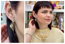 *Серьги Мадонна Микс Турмалин Лимонное арт 2-308132-00-60-880 вес 7,78 г - фото 114707