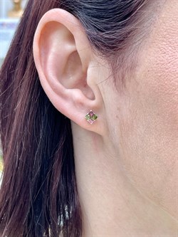 *Пусеты Турмалин цв Белое арт 2-202111-00-60-705 вес 1,56 г - фото 114729