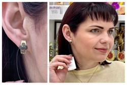 *Серьги Черный Бр цв Лимонное арт 2-107-435-48-539 (вес 3,54 г) - фото 114752