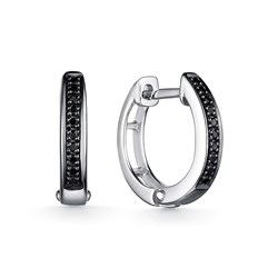 *Серьги Черный бр цв Белое арт. 2671-213-621 вес 1,82 г - фото 117565