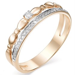 *Кольцо р.16,5 Белый Бр цв Красное арт. 12590-100-181 (вес 2,36 г) - фото 117758