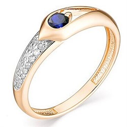 *Кольцо р.18 Сапфир цв Красное арт. 12917-102-445 (вес 1,91 г) - фото 118526