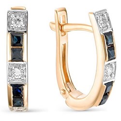 *Серьги Сапфир цв Красное арт. 22586-102-727 (вес 3,5 г) - фото 118531