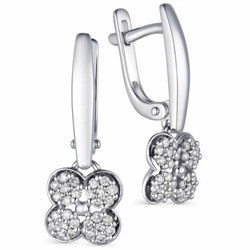 *Серьги Белый бр цв Белое арт. 23302-200-915 вес 3,53 г - фото 118609