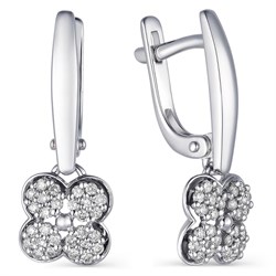 *Серьги Белый бр цв Белое арт. 23302-200-915 вес 3,53 г - фото 118610