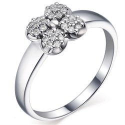 *Кольцо р.17,5 Белый бр цв Белое арт. 13302-200-231 вес 1,98 г - фото 118611