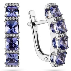 *Серьги Танзанит цв Белое арт 2-208387-00-31-824 (вес 3,64 г) - фото 119200