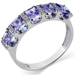 *Кольцо р.17,5 Танзанит цв Белое арт 1-208387-00-31-650 (вес 2,4 г) - фото 119543