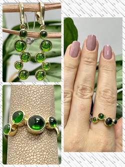 *Серьги Сибирлит Хромдиопсид цв Лимонное арт. 20609-718 вес 6,83 г - фото 122763 *Серьги Сибирлит Хромдиопсид цв Лимонное арт. 20609-718 вес 6,83 г - фото 122763