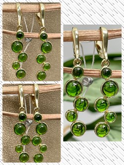 *Серьги Сибирлит Хромдиопсид цв Лимонное арт. 20609-718 вес 6,83 г - фото 122765 *Серьги Сибирлит Хромдиопсид цв Лимонное арт. 20609-718 вес 6,83 г - фото 122765