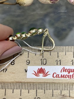 *Серьги Сибирлит Хромдиопсид цв Лимонное арт. 20609-718 вес 6,83 г - фото 122766 *Серьги Сибирлит Хромдиопсид цв Лимонное арт. 20609-718 вес 6,83 г - фото 122766