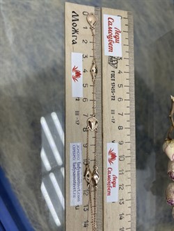 *Колье 45-50 см. Эстет цв Красное арт. 4000043-274 (вес 6,16 г) - фото 123471