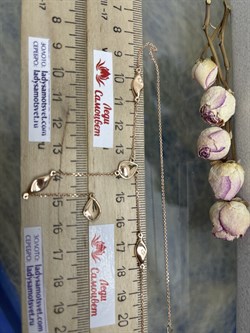 *Колье 40-45 см. Эстет цв Красное арт. 4000043-267 (вес 6,02 г) - фото 123490