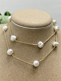 *Ожерелье р.40 Белый Жемчуг д.7,5-8,5 цв Красное арт. 6.F004.a.z-511 Вес 5,67 г - фото 123536 *Ожерелье р.40 Белый Жемчуг д.7,5-8,5 цв Красное арт. 6.F004.a.z-511 Вес 5,67 г - фото 123536