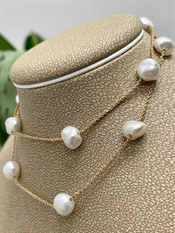 *Ожерелье р.40 Белый Жемчуг д.7,5-8,5 цв Красное арт. 6.F004.a.z-511 Вес 5,67 г - фото 123537 *Ожерелье р.40 Белый Жемчуг д.7,5-8,5 цв Красное арт. 6.F004.a.z-511 Вес 5,67 г - фото 123537