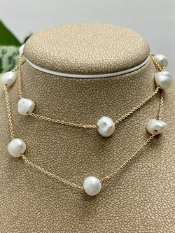 *Ожерелье р.40 Белый Жемчуг д.7,5-8,5 цв Красное арт. 6.F004.a.z-511 Вес 5,67 г - фото 123539 *Ожерелье р.40 Белый Жемчуг д.7,5-8,5 цв Красное арт. 6.F004.a.z-511 Вес 5,67 г - фото 123539