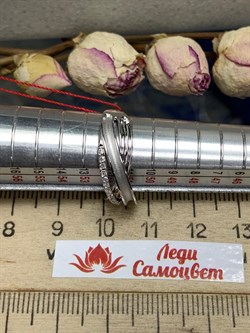 *Кольцо р.16,5 Белый бр цв Белое арт. 13495-Б00-626 вес 3,1 г - фото 124305