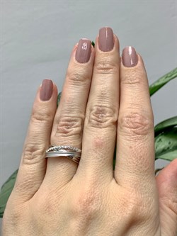 *Кольцо р.16,5 Белый бр цв Белое арт. 13495-Б00-626 вес 3,1 г - фото 124314