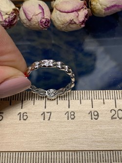 *Кольцо р.17,5 Белый бр цв Белое арт. 12860-200-446 вес 1,88 г - фото 124371