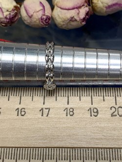 *Кольцо р.17,5 Белый бр цв Белое арт. 12860-200-446 вес 1,88 г - фото 124374