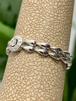 *Кольцо р.17,5 Белый бр цв Белое арт. 12860-200-446 вес 1,88 г - фото 124379