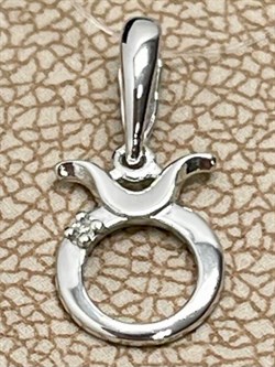 *Подвеска Телец Белый Бр цв Белое арт. 34217-200-538 вес 0,46 г - фото 124874