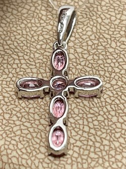 *Кулон Розовый Сапфир цв Белое арт 8-280417-00-74-959 вес 1,42 г - фото 125765