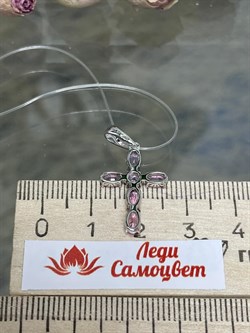 *Кулон Розовый Сапфир цв Белое арт 8-280417-00-74-959 вес 1,42 г - фото 125767