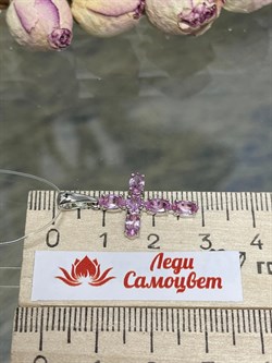 *Кулон Розовый Сапфир цв Белое арт 8-280417-00-74-959 вес 1,42 г - фото 125768