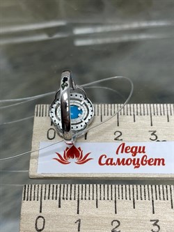 *Кольцо р.18,5 Бирюза цв Белое арт 1-208541-00-55-510 вес 3 г - фото 125771 *Кольцо р.18,5 Бирюза цв Белое арт 1-208541-00-55-510 вес 3 г - фото 125771