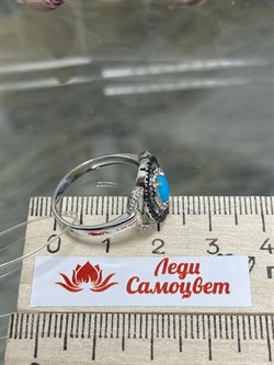 *Кольцо р.18,5 Бирюза цв Белое арт 1-208541-00-55-510 вес 3 г - фото 125773 *Кольцо р.18,5 Бирюза цв Белое арт 1-208541-00-55-510 вес 3 г - фото 125773